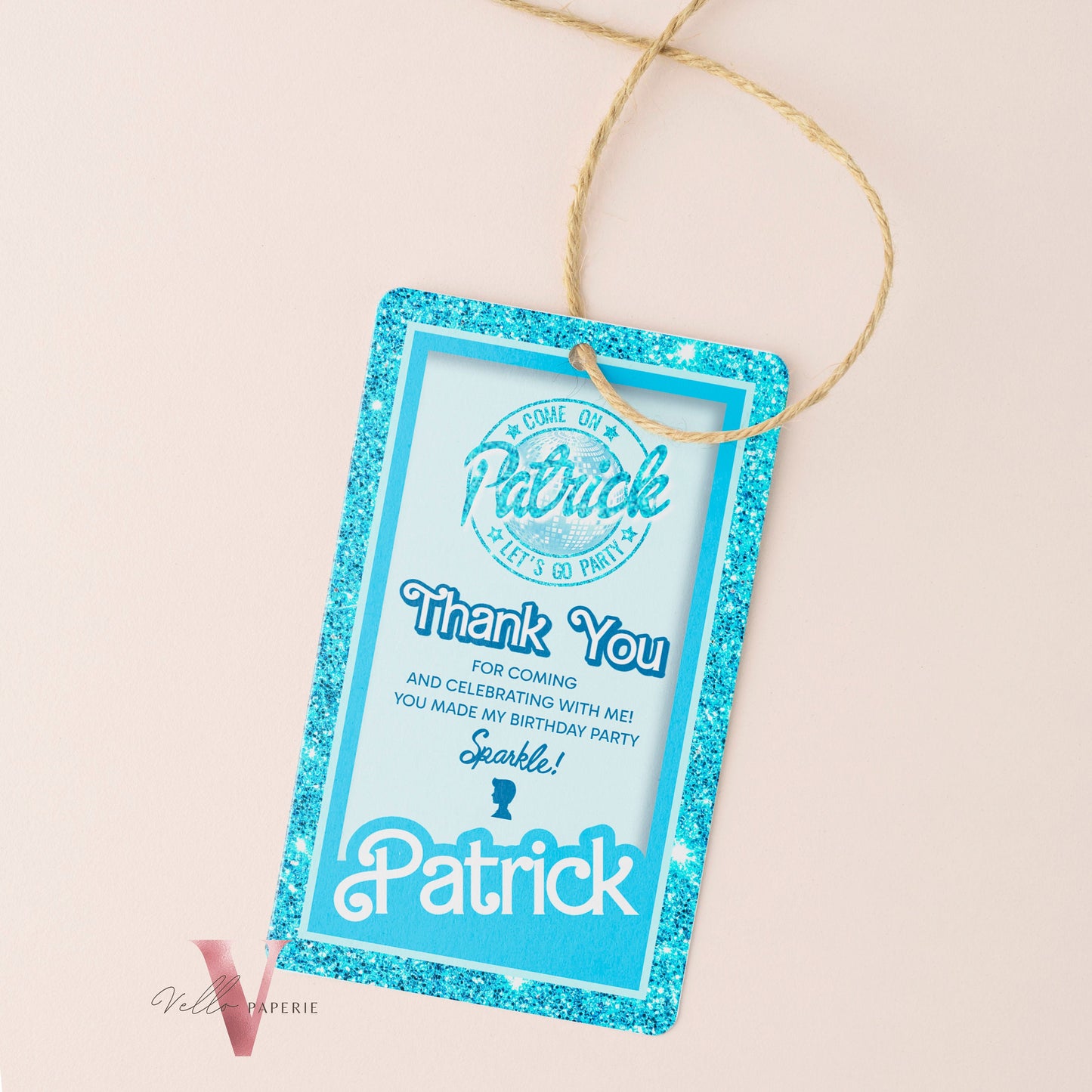 Blue Boy Doll Birthday Invitation Bundle | Editable Printable Glitter Blue Doll Box Birthday Party Invite | Blue Boy Party Instant Download