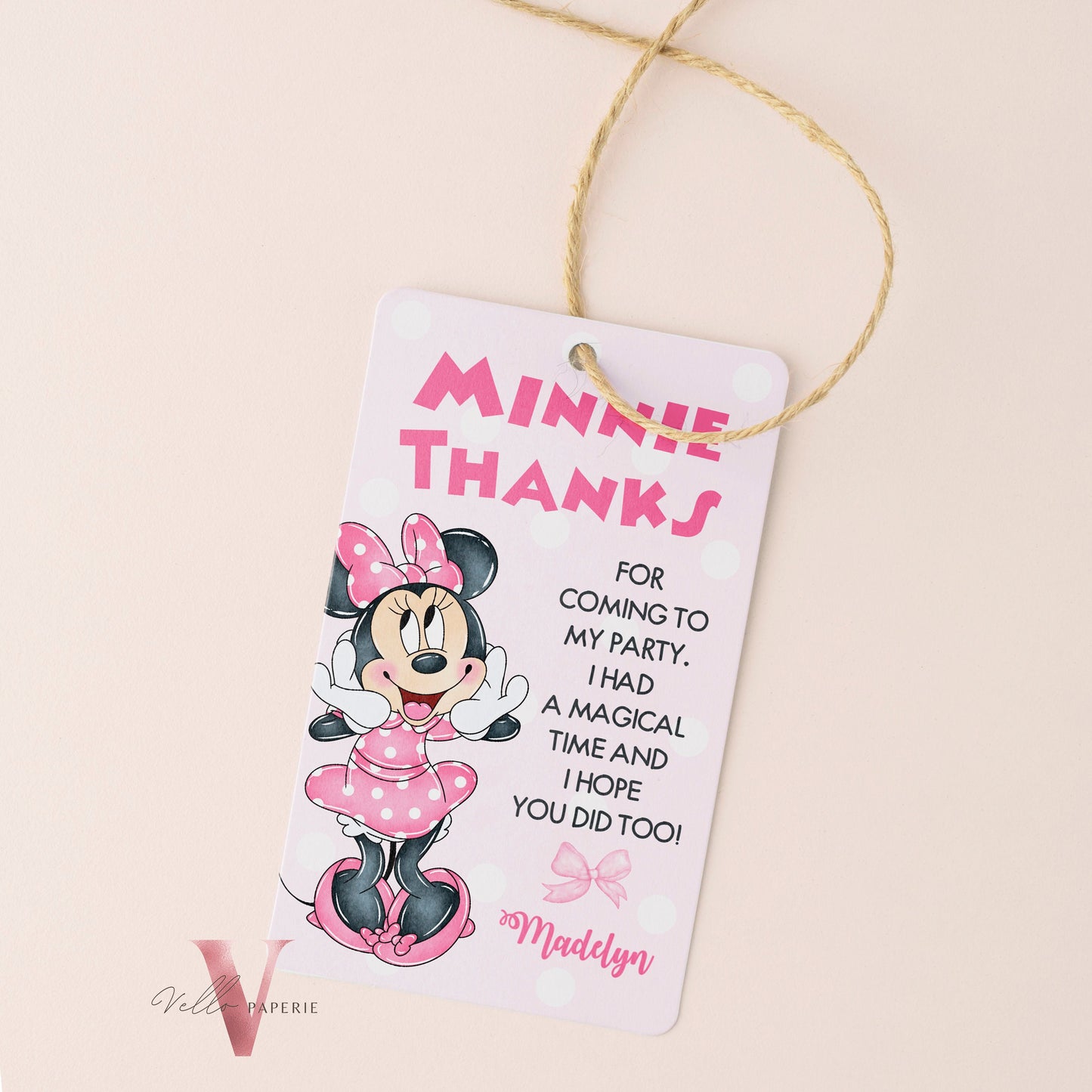 Self Editable Oh TWOdles Minnie Mouse Birthday Invitation, Light Pink Polka Dot Invite, 2 year old Girl Second Birthday Instant Download MMB01