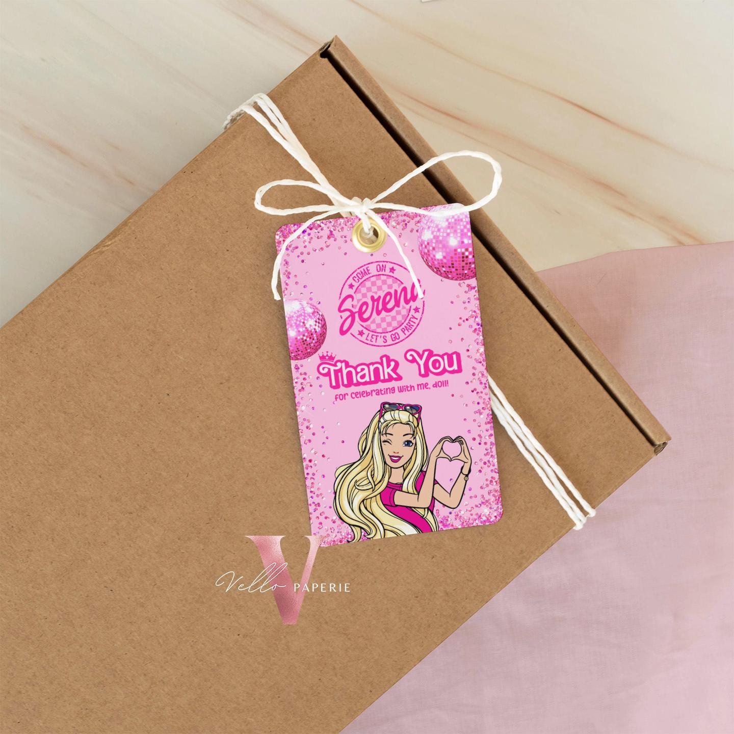 Glam Pink Sparkle Fashion Doll Box Birthday Invitation | Disco Ball Pink Doll Glitter Come On Lets Go Party Invite Instant Template