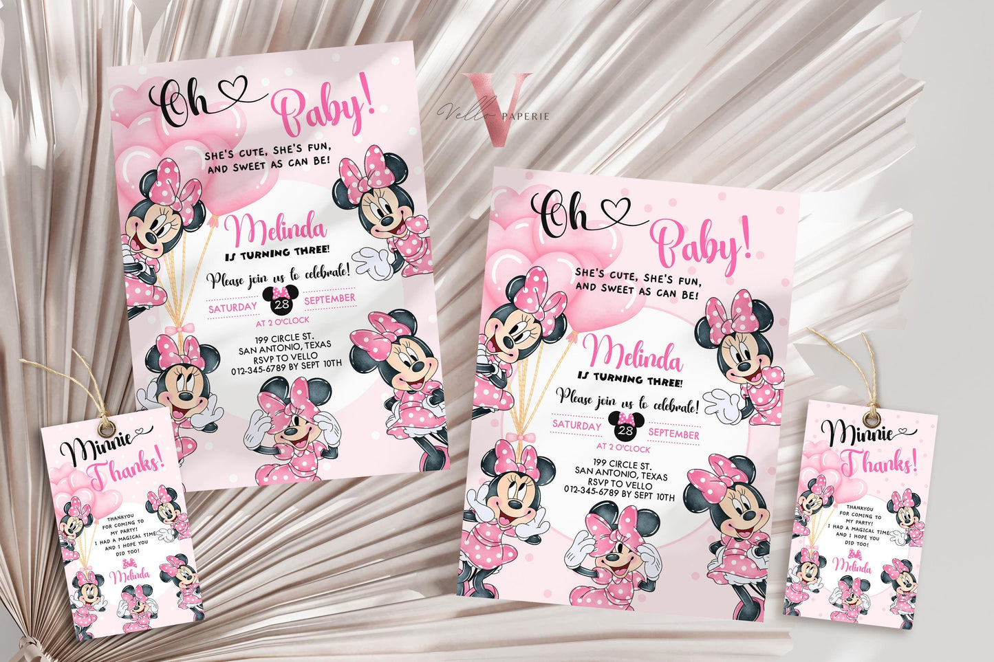 Self Editable Any Age Oh Toodlers Minnie Mouse Birthday Invitation, Light Pink Polka Dot Invite, Small Girl Birthday Party Instant Download