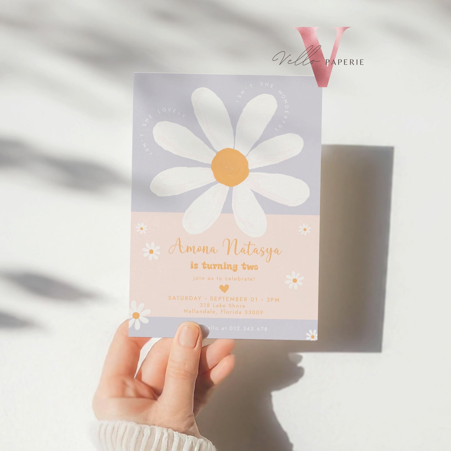 Any Age Boho Daisy Birthday Invitation | Wild Daisy Floral Birthday Invite | Bohemian Daisy Birthday | Isn't She Lovelyy Wonderful Instant