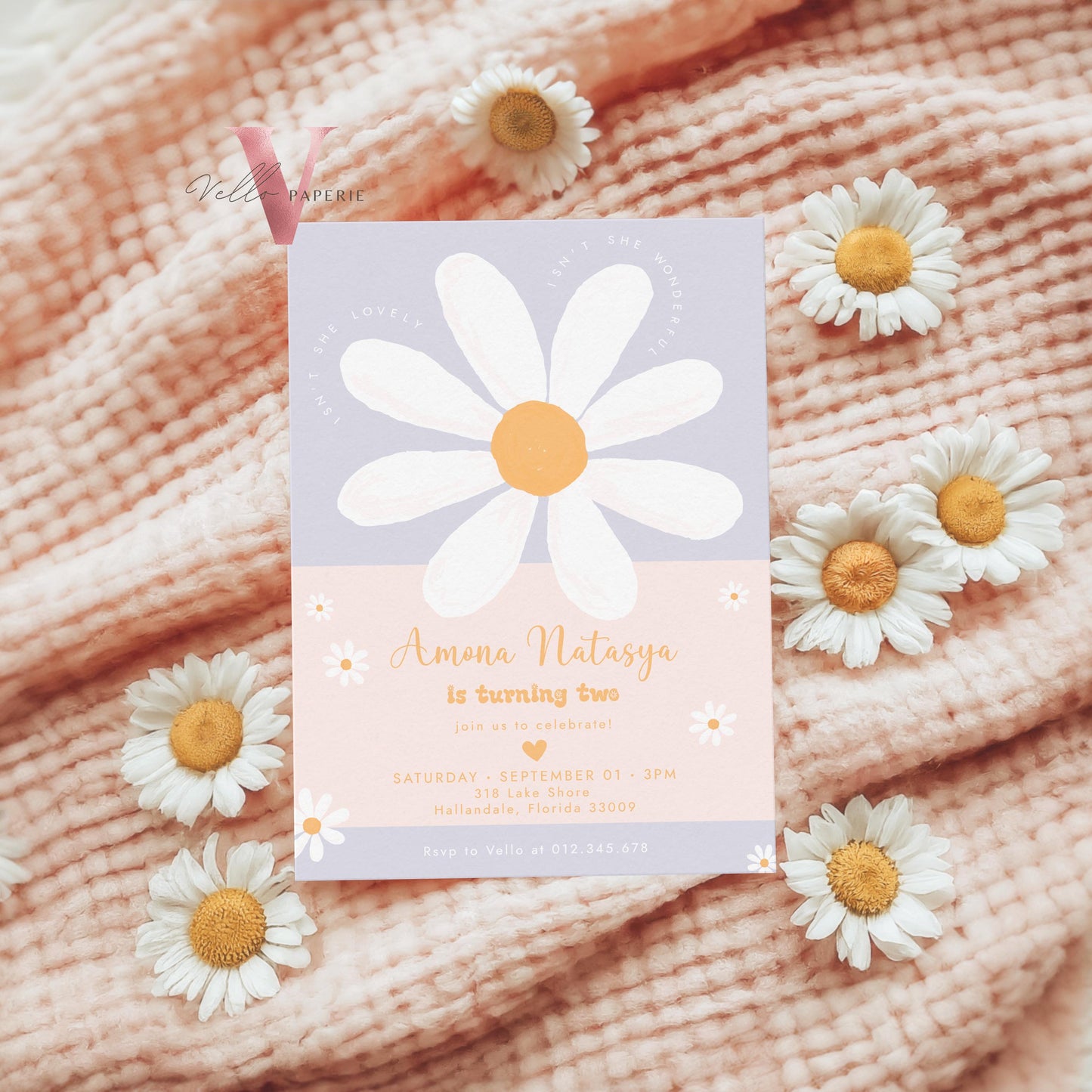 Any Age Boho Daisy Birthday Invitation | Wild Daisy Floral Birthday Invite | Bohemian Daisy Birthday | Isn't She Lovelyy Wonderful Instant