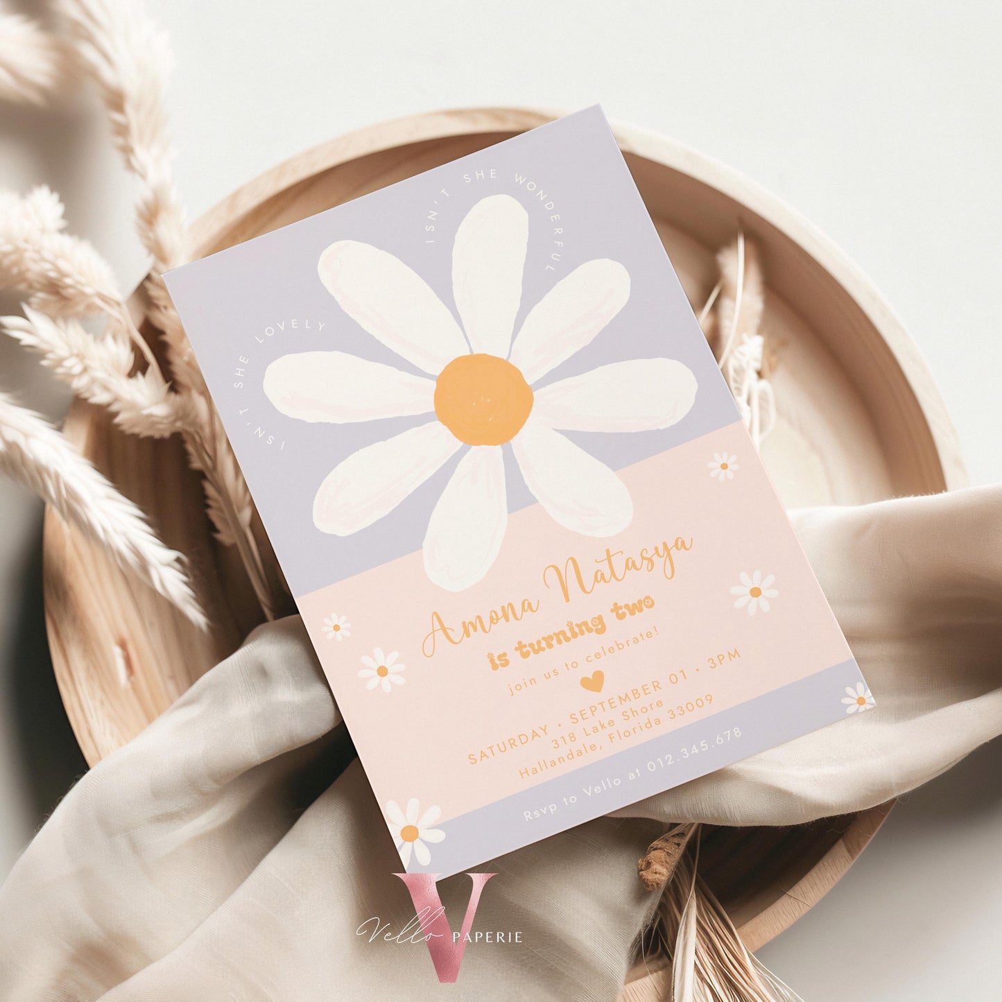 Any Age Boho Daisy Birthday Invitation | Wild Daisy Floral Birthday Invite | Bohemian Daisy Birthday | Isn't She Lovelyy Wonderful Instant