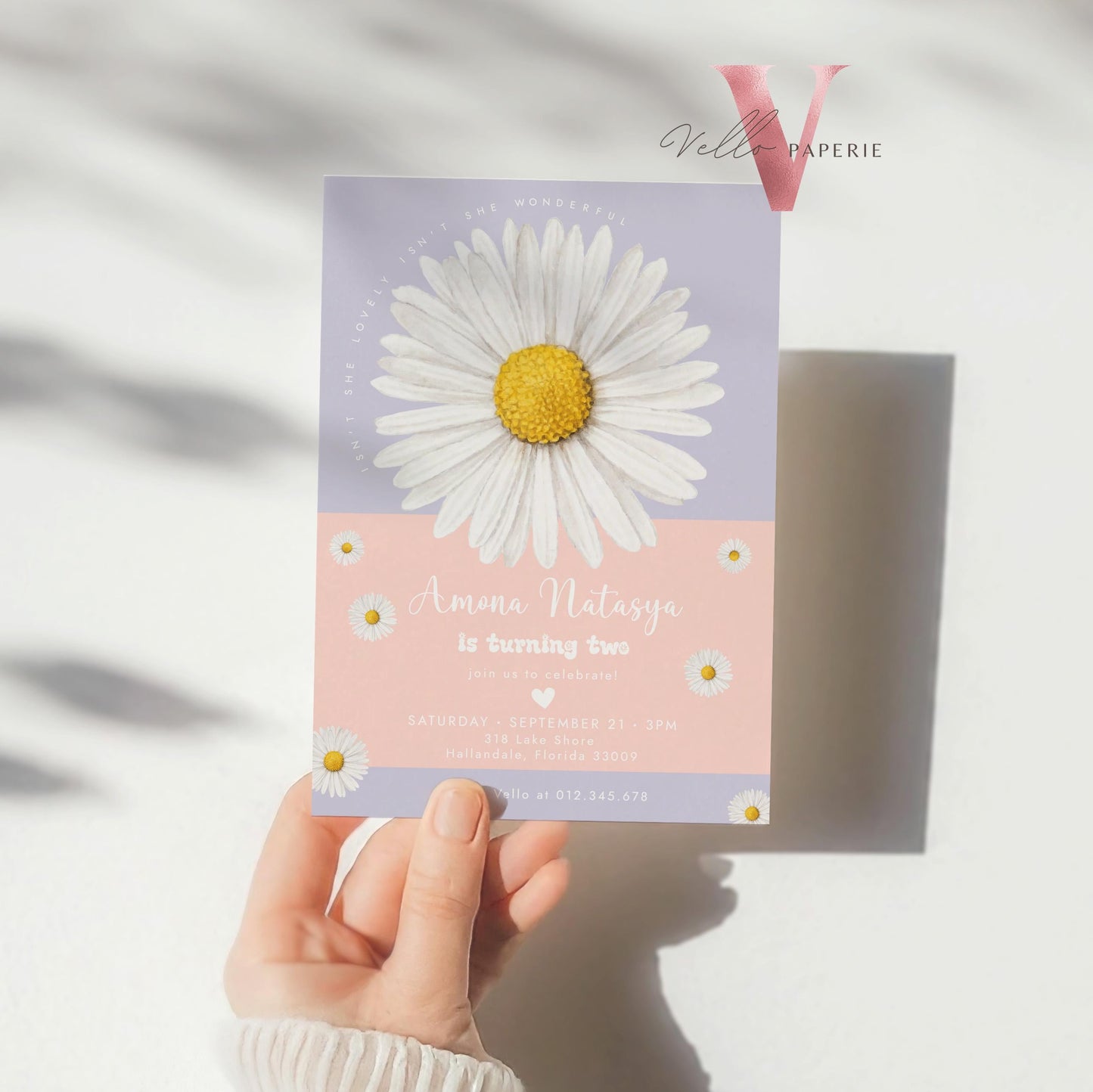 Editable Color Any Age Boho Daisy Birthday Invitation | Wild Daisy Floral Birthday Invite | Bohemian Daisy Birthday | Isn't She Lovely