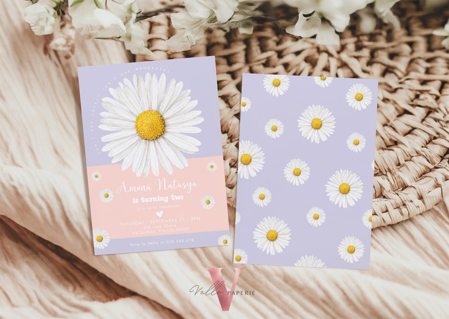 Editable Color Any Age Boho Daisy Birthday Invitation | Wild Daisy Floral Birthday Invite | Bohemian Daisy Birthday | Isn't She Lovely