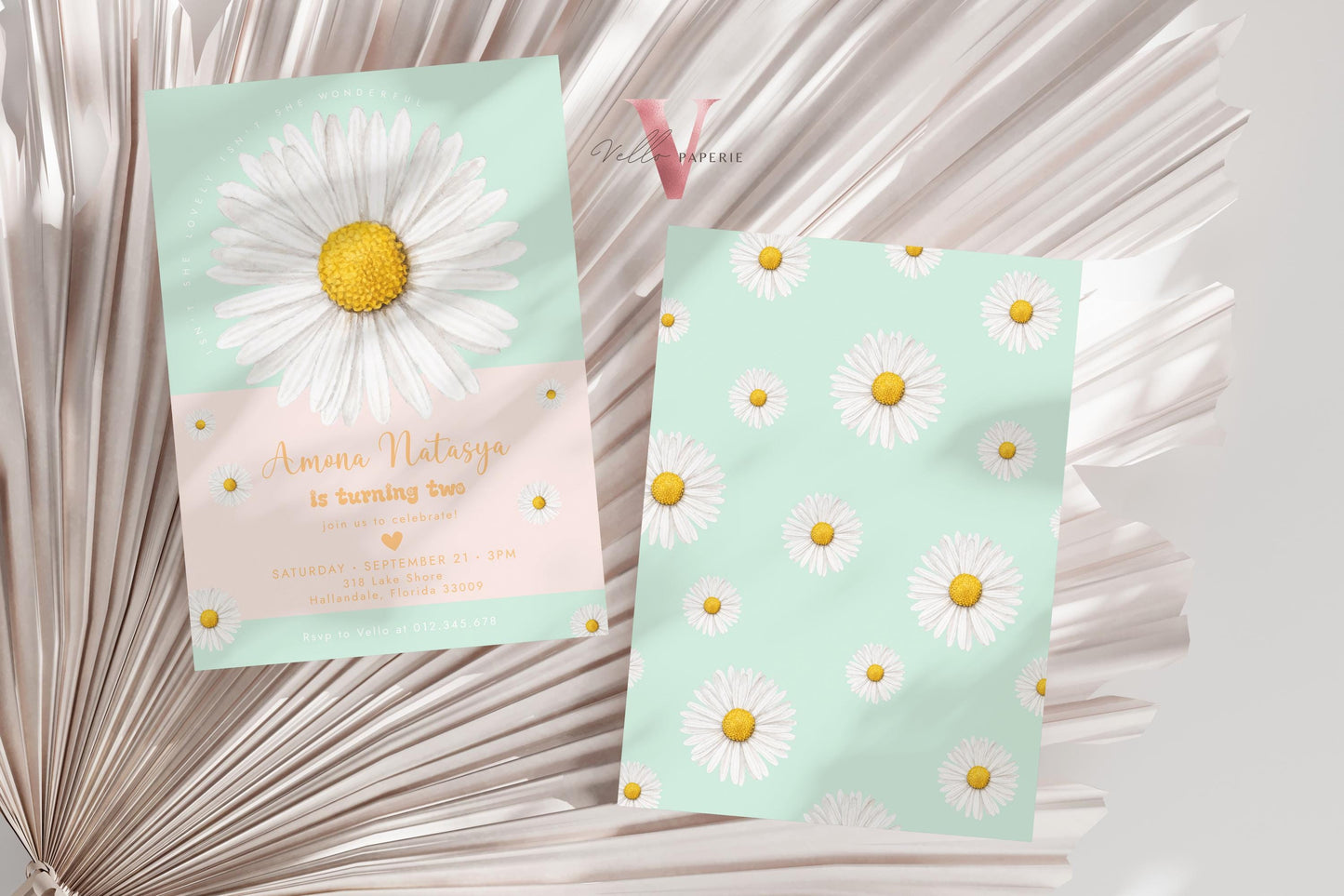 Editable Color Any Age Boho Daisy Birthday Invitation | Wild Daisy Floral Party Invite | Bohemian Daisy Birthday | Isnt She Lovely Wonderful