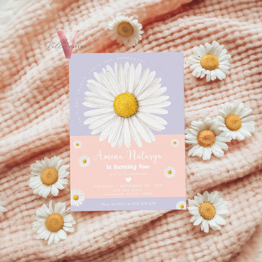 Editable Color Any Age Boho Daisy Birthday Invitation | Wild Daisy Floral Birthday Invite | Bohemian Daisy Birthday | Isn't She Lovely