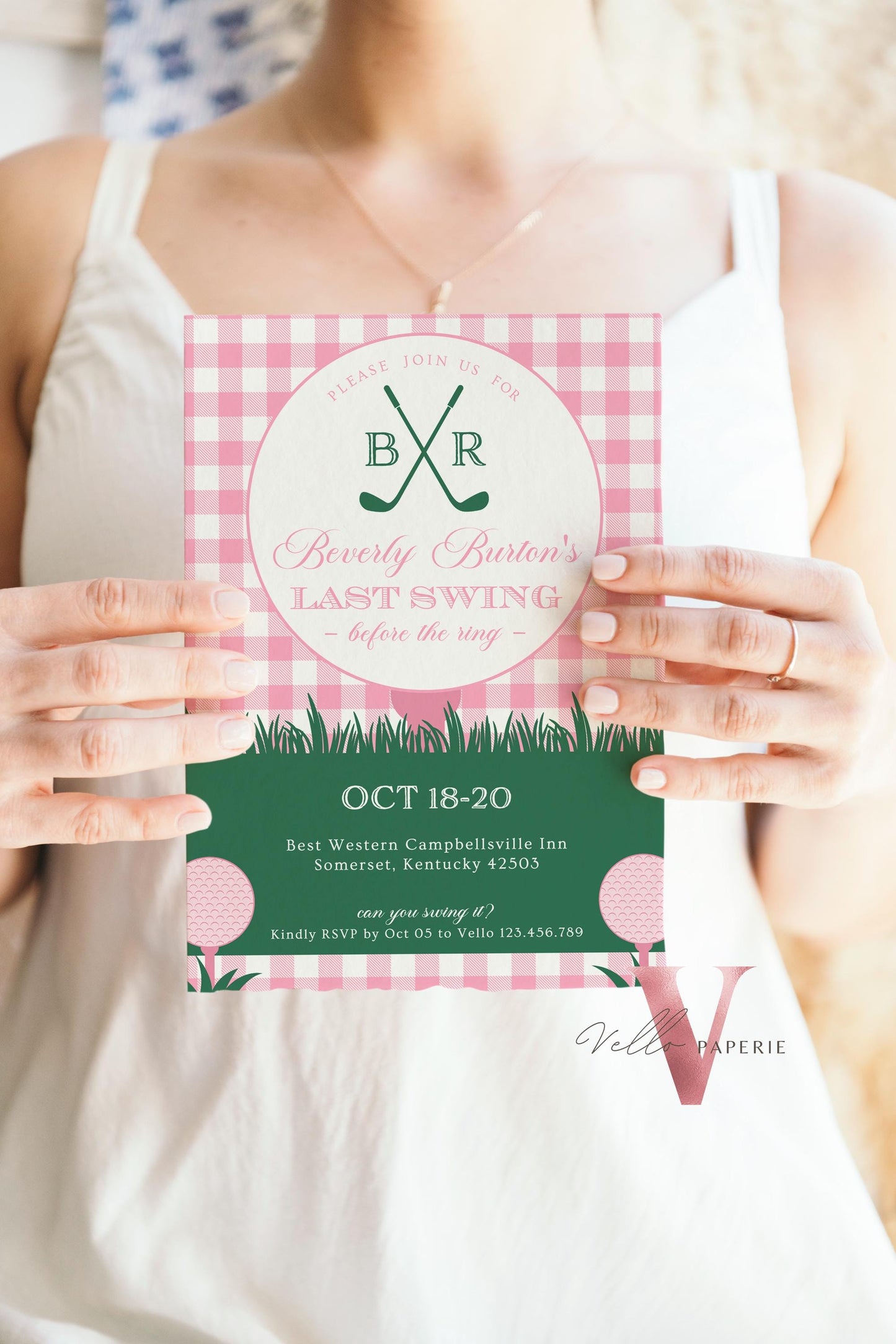 Editable Pink GOLF Bachelorette Invitation | Golf Par-tee FORE Bride's Last Swing | Golf Bachelorette Itinerary | Golf Wedding Shower