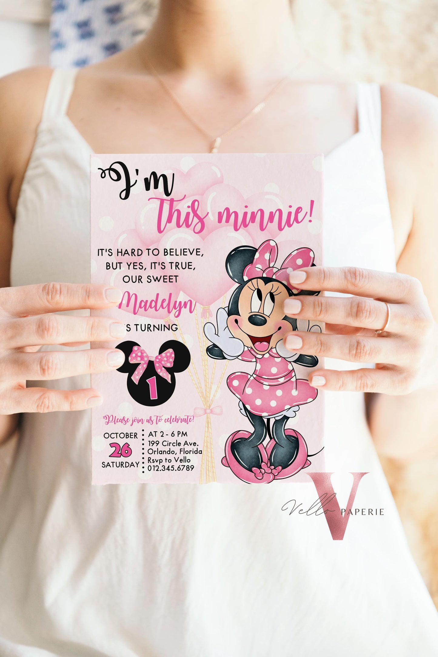 Self Edit Any Age Oh Toodlers Minnie Mouse Birthday Invitation, Light Pink Polka Dot Invite, Girl Birthday Party Instant Template  MMB02