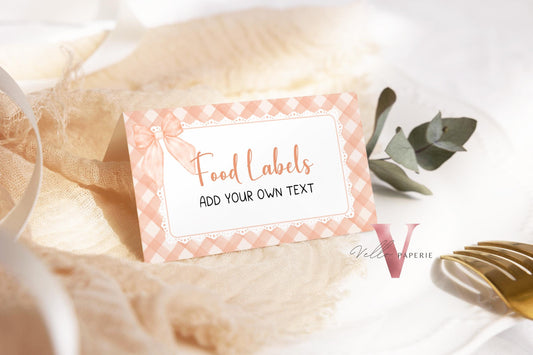 Sweet Cutie Pie Baby Shower Food Label | FALL Autumn Cutie Pie Baby Shower Any Label | Orange Gingham Gender Neutral Pie Baby Decor CPB01