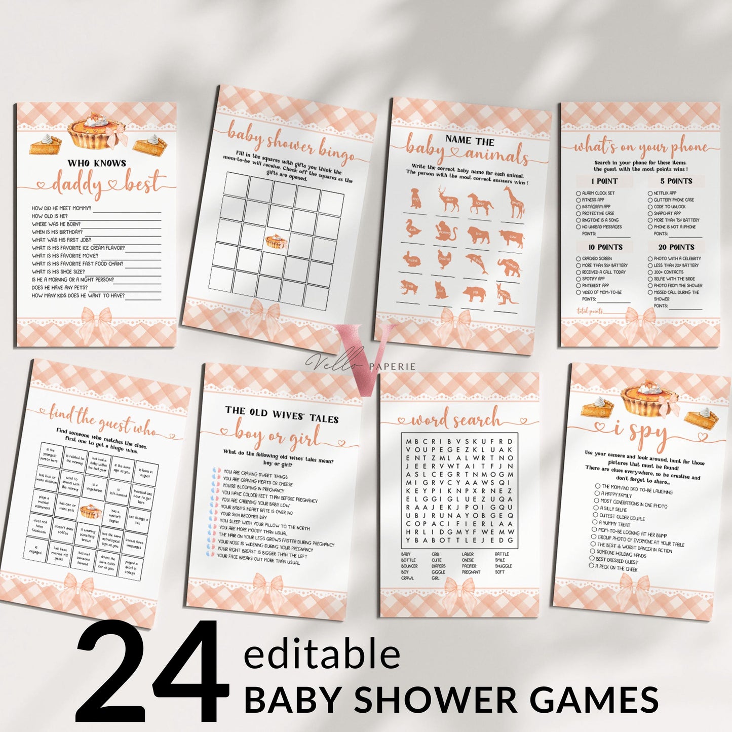 Sweet Cutie Pie Baby Shower Games & Activities Bundle | FALL Autumn Cutie Pie Baby Shower Games Set | Gender Neutral Pie Party Favor CPB01