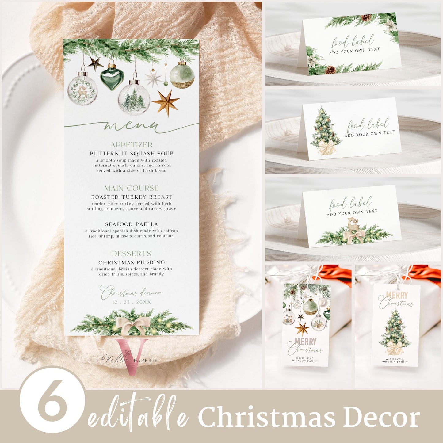 Merry Little Open House Welcome Sign | Neutral Christmas Party Decor Sign | Boho Silver Green Friendsmas Party Invite Christmas Decor CHP01