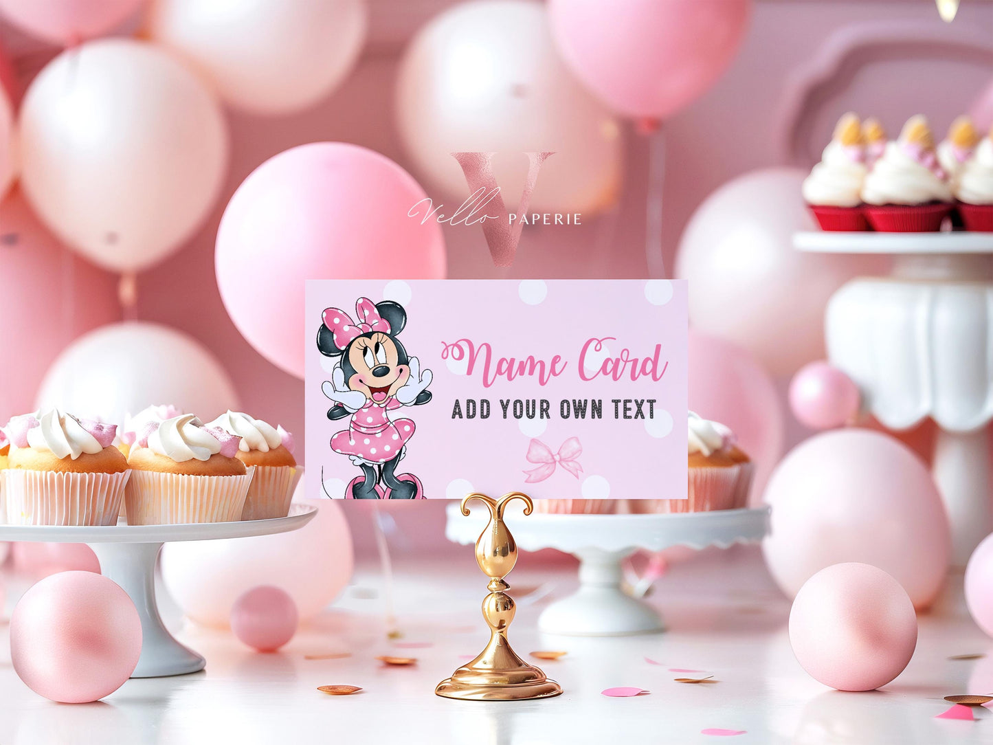 Editable Any Age Minnie Mouse Birthday Table Sign SET | Light Pink Polkadot Minnie Party Decor Sign | Kid Minnie Pink Birthday Sign  MMB01