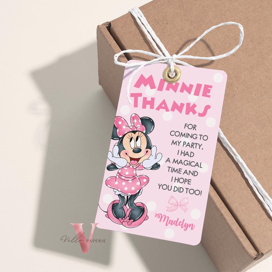 Editable Any Age Minnie Mouse Birthday Table Sign SET | Light Pink Polkadot Minnie Party Decor Sign | Kid Minnie Pink Birthday Sign  MMB01