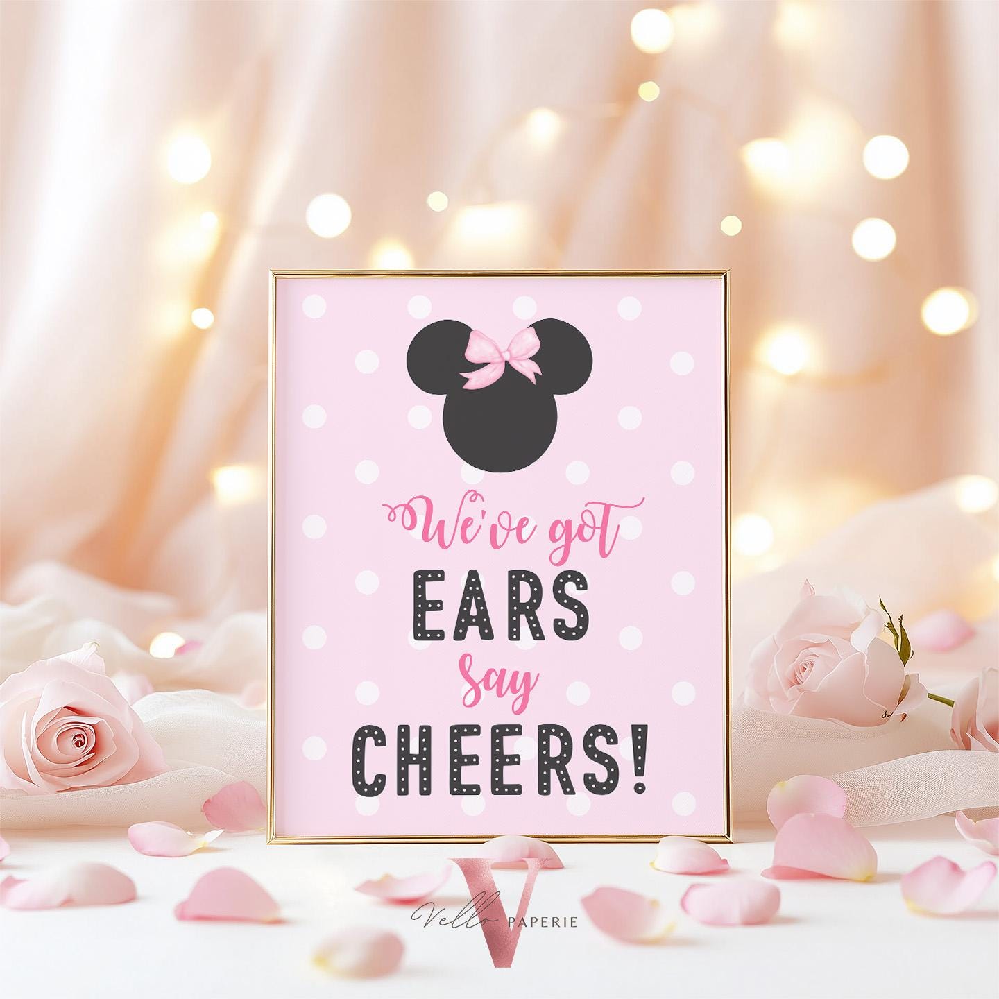 Editable Any Age Minnie Mouse Birthday Table Sign SET | Light Pink Polkadot Minnie Party Decor Sign | Kid Minnie Pink Birthday Sign  MMB01