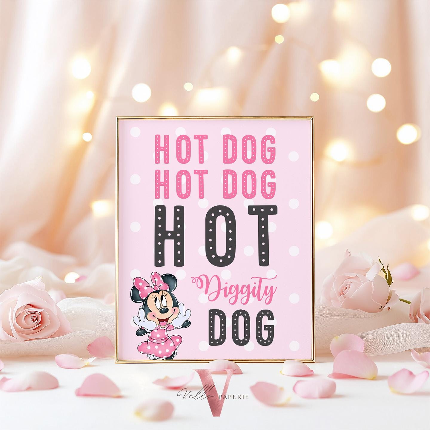 Editable Any Age Minnie Mouse Birthday Table Sign SET | Light Pink Polkadot Minnie Party Decor Sign | Kid Minnie Pink Birthday Sign  MMB01