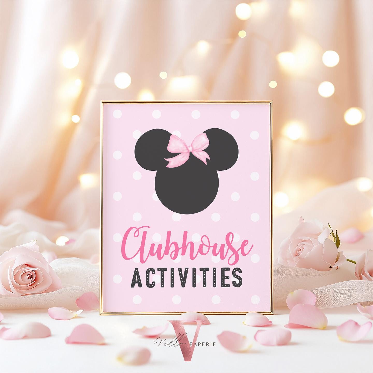 Editable Any Age Minnie Mouse Birthday Table Sign SET | Light Pink Polkadot Minnie Party Decor Sign | Kid Minnie Pink Birthday Sign  MMB01