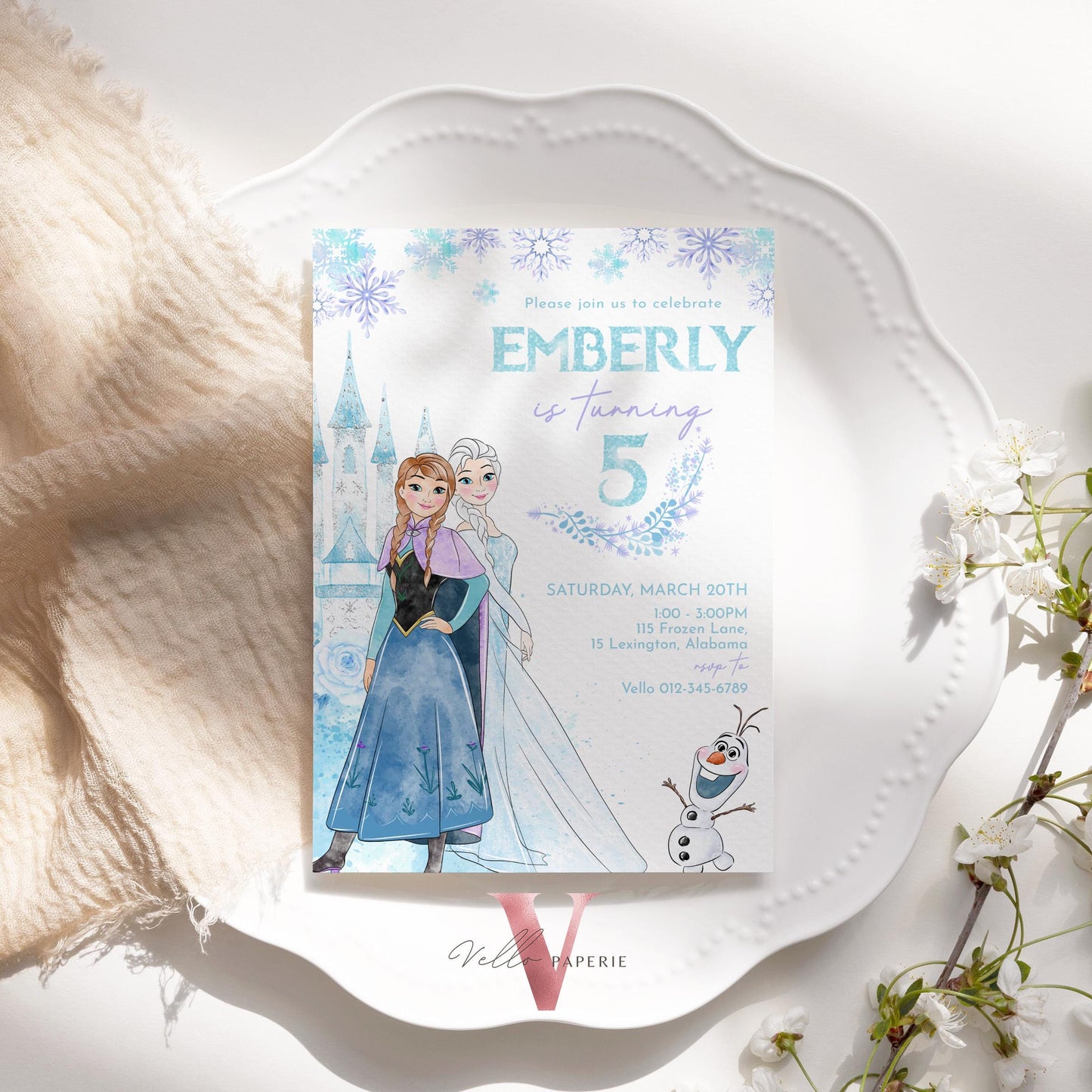 Winter Snow Frozen Invitation | ANY AGE Elsa Anna Birthday Invite | Editable Printable FROZEN Winter Princess Instant Template