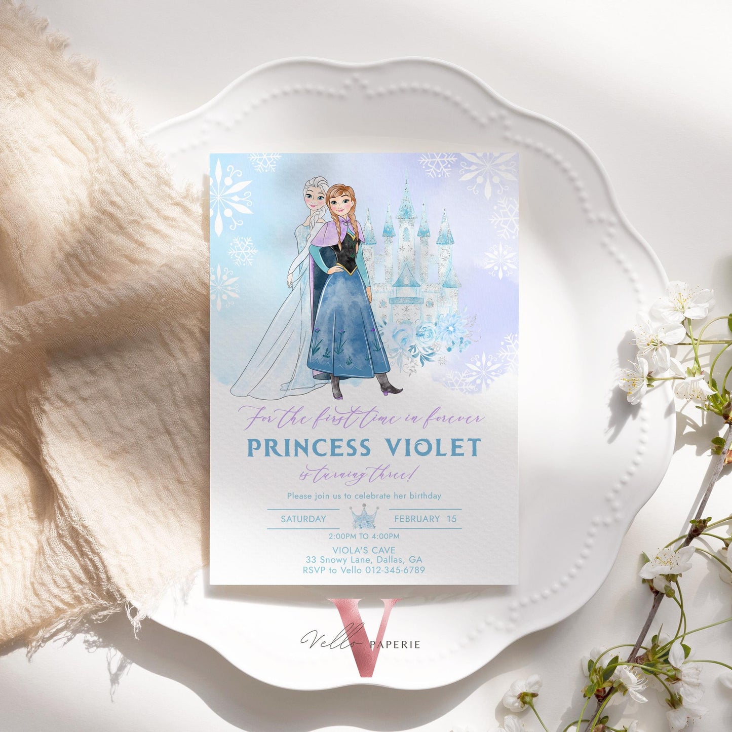 Winter Snow Frozen Invitation | ANY AGE Elsa Anna Birthday Invite | Editable Printable FROZEN Winter Princess Instant Template