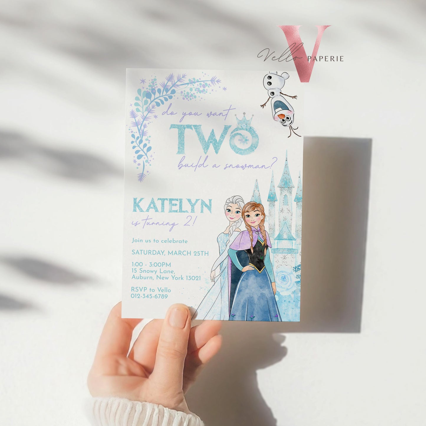 In Two the Unknown Elsa Anna Birthday Invite | Winter Snow Frozen Invitation | Editable Printable FROZEN 2nd Birthday Party Instant Template