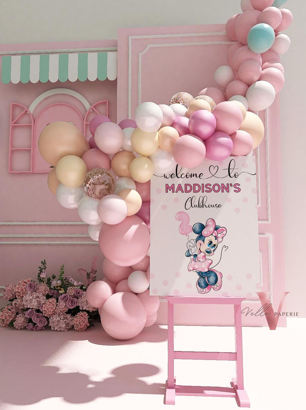 Editable 2nd Minnie Mouse Birthday Welcome Sign | Oh Twodles Light Pink Minnie Party Decor Sign | Kid Minnie Pink Birthday Sign  MMB04