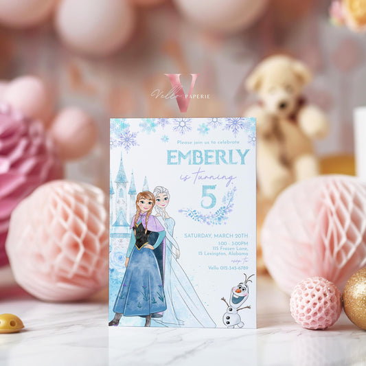 Winter Snow Frozen Invitation | ANY AGE Elsa Anna Birthday Invite | Editable Printable FROZEN Winter Princess Instant Template