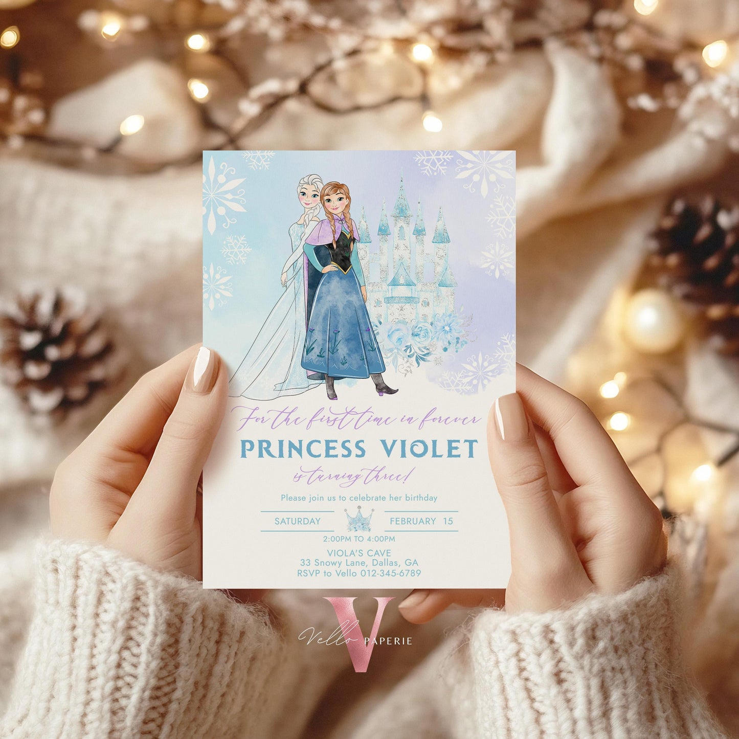 Winter Snow Frozen Invitation | ANY AGE Elsa Anna Birthday Invite | Editable Printable FROZEN Winter Princess Instant Template