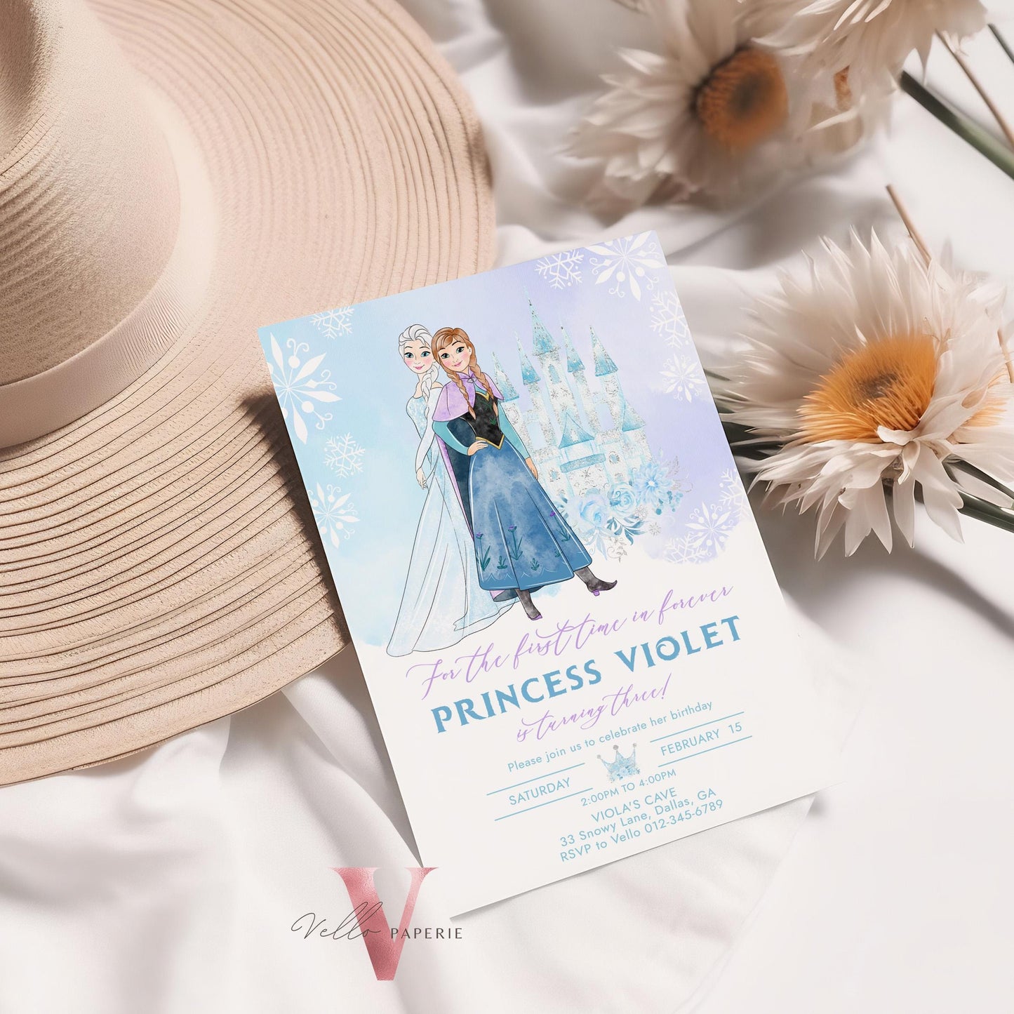 Winter Snow Frozen Invitation | ANY AGE Elsa Anna Birthday Invite | Editable Printable FROZEN Winter Princess Instant Template