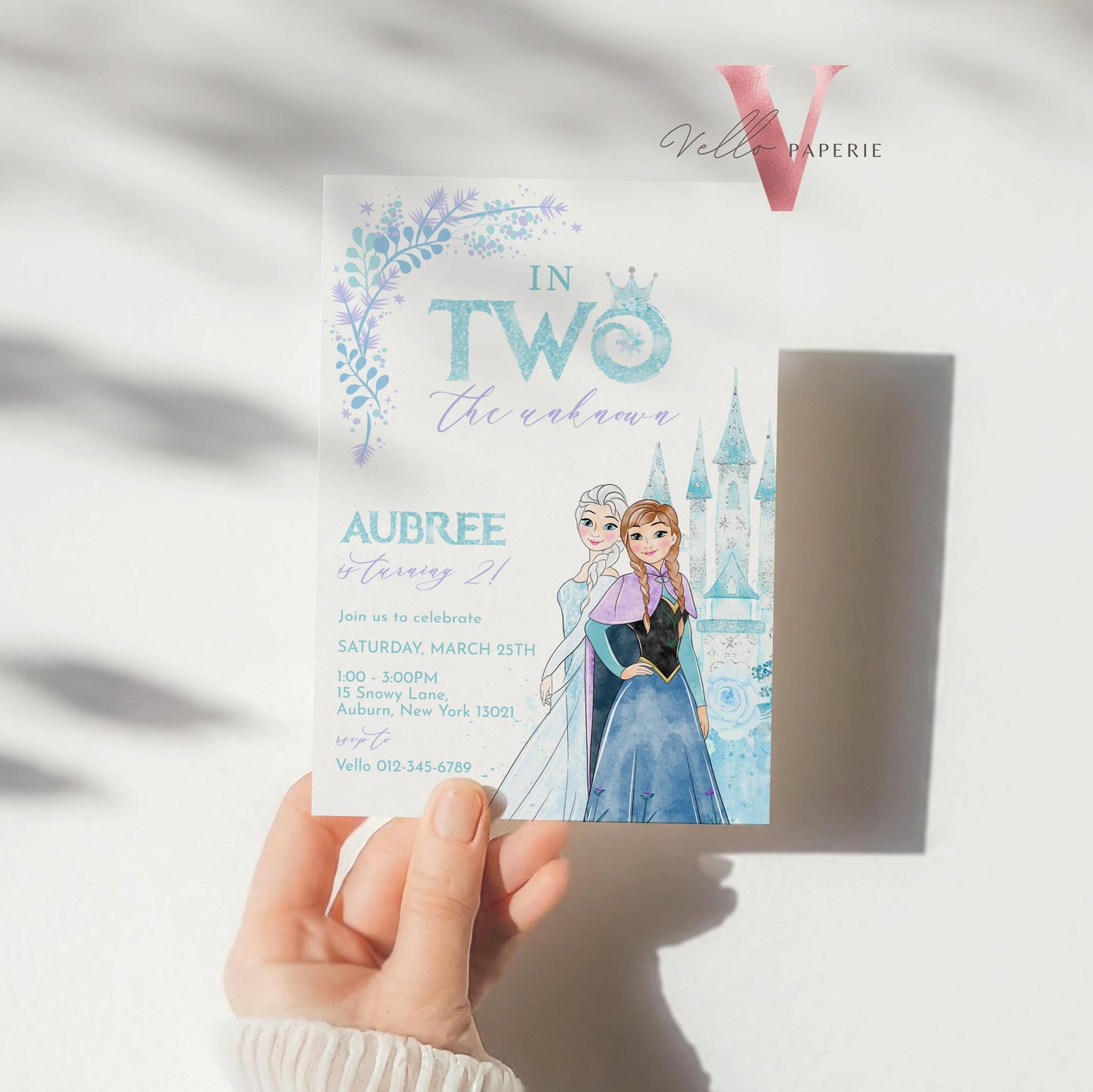 In Two the Unknown Elsa Anna Birthday Invite | Winter Snow Frozen Invitation | Editable Printable FROZEN 2nd Birthday Party Instant Template