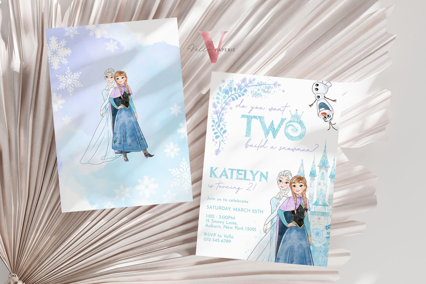 In Two the Unknown Elsa Anna Birthday Invite | Winter Snow Frozen Invitation | Editable Printable FROZEN 2nd Birthday Party Instant Template