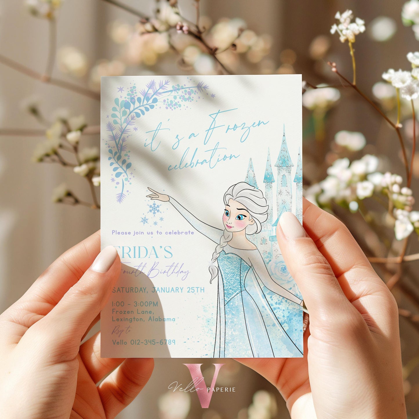 ANY AGE Princess Elsa Birthday Invite  | Winter Snow Frozen Invitation | Editable Printable FROZEN For the First Time in Forever Instant