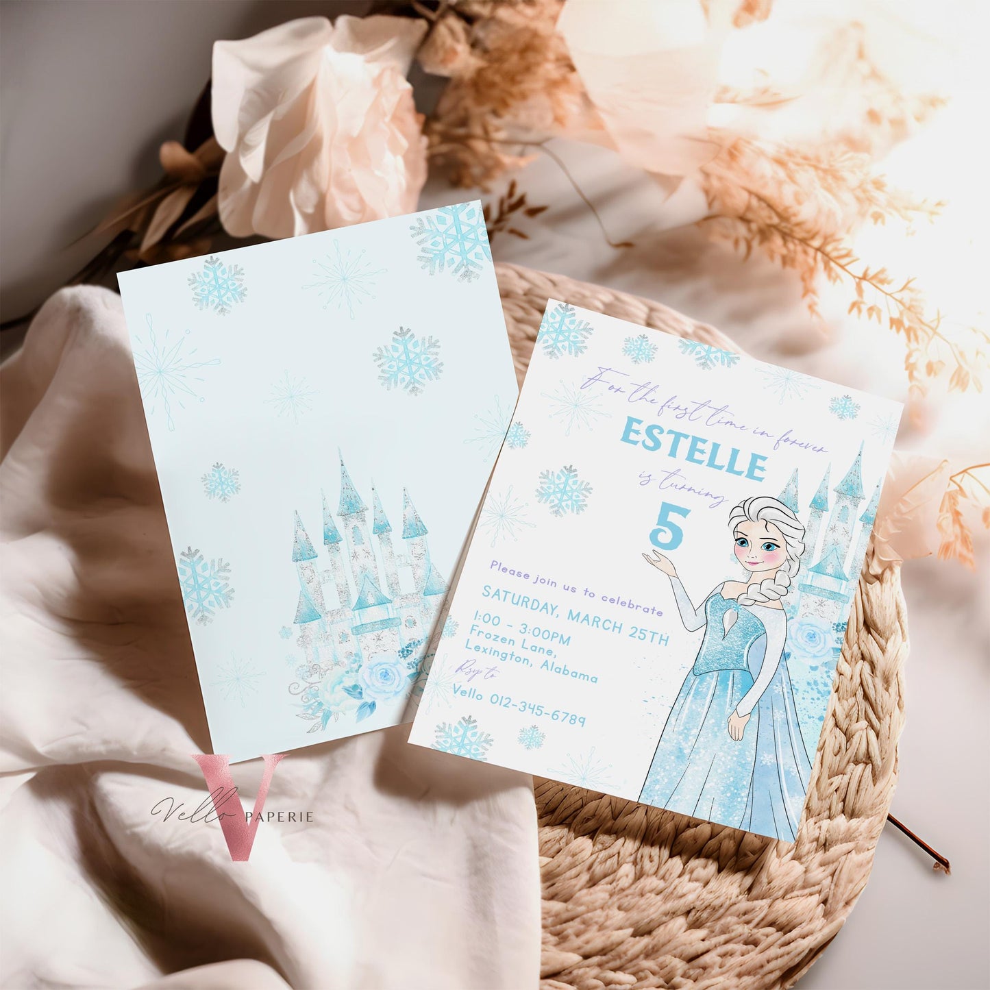 For the First Time in Forever ANY AGE Princess Elsa Birthday Invite  | Winter Snow Frozen Invitation | Editable Printable FROZEN Party