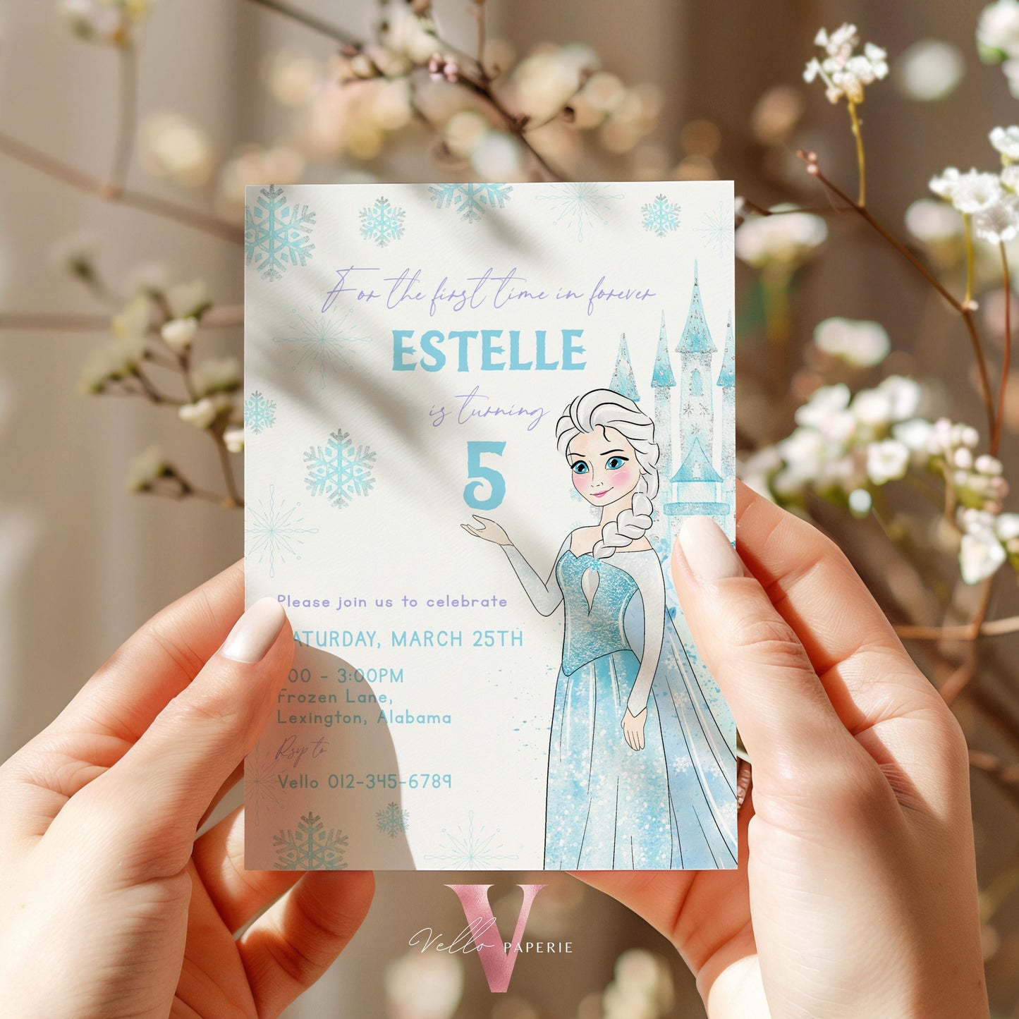 For the First Time in Forever ANY AGE Princess Elsa Birthday Invite  | Winter Snow Frozen Invitation | Editable Printable FROZEN Party