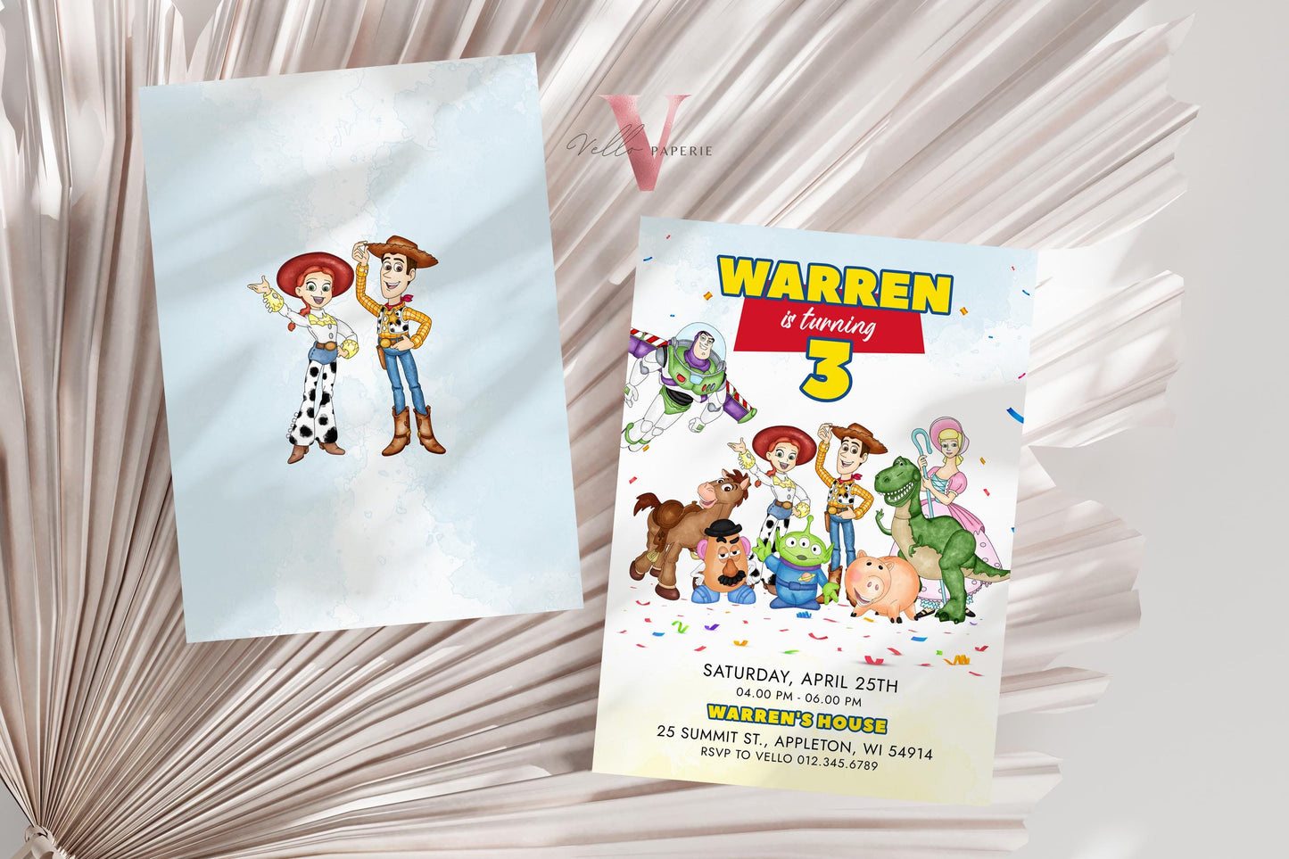 Any Age TOY Story Birthday Invitation | Watercolor Toy Story Boy Theme Colorful Birthday Party Invite | Buzz Woody Jessie