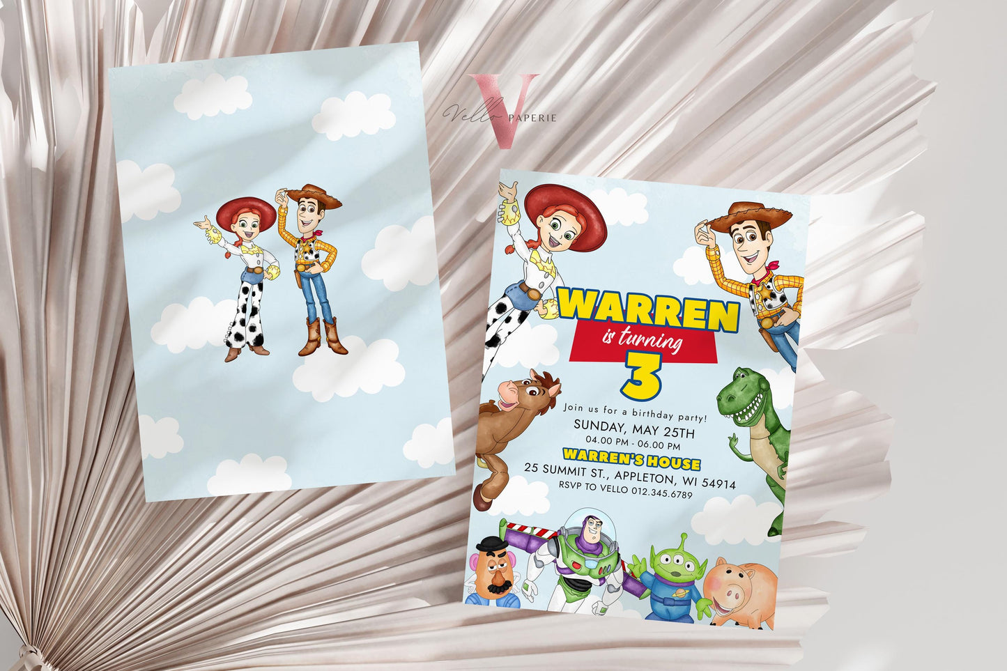 Any Age TOY Story Birthday Invitation | Watercolor Toy Story Boy Theme Colorful Birthday Party Invite | Buzz Woody Jessie