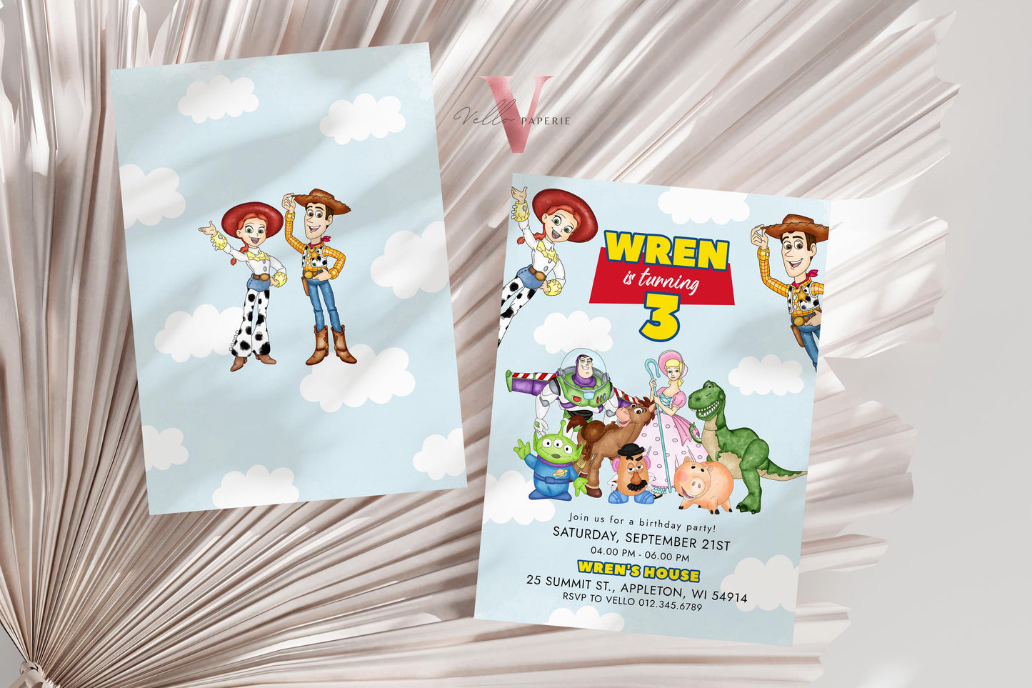 Any Age TOY Story Birthday Invitation | Watercolor Toy Story Boy Theme Colorful Birthday Party Invite | Buzz Woody Jessie